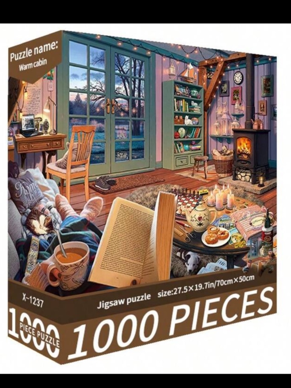 1000 piece cozy book scene jigsaw puzzle